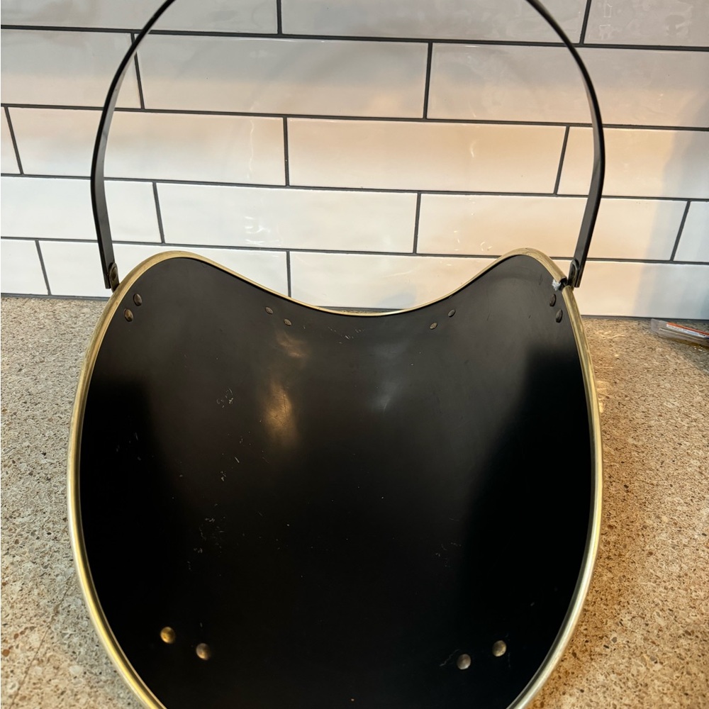 Tole & Brass Footed Log
Holder-Rare